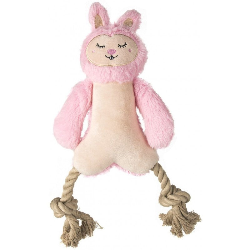 Lapin Roze jambes en corde 34 cm – Fofos / Grizo