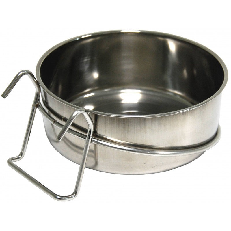 Mangeoire inox avec crochets – 14 cm (Ost)