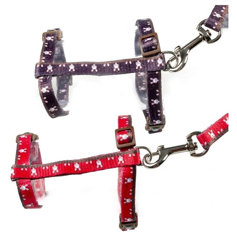 Set de promenade Rabbit Rouge ou Mauve 25-45cm/10mm - 120cm/10mm
