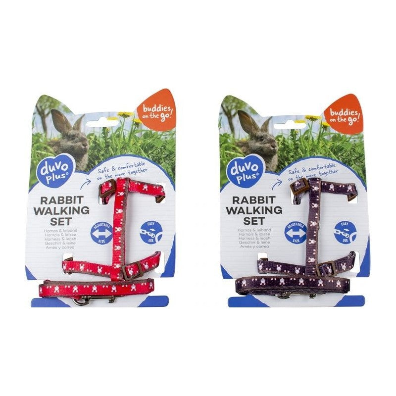 Set de promenade Rabbit Rouge ou Mauve 25-45cm/10mm - 120cm/10mm