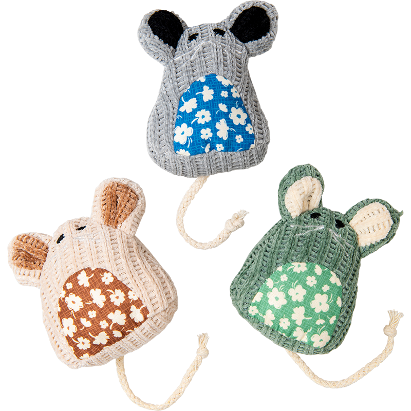 Souris Purrl 11 cm – Jack & Vanilla (beige / gris / vert)