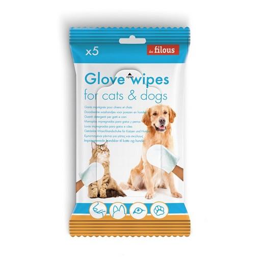 Gants lavants imprégnés pour chien ou chat