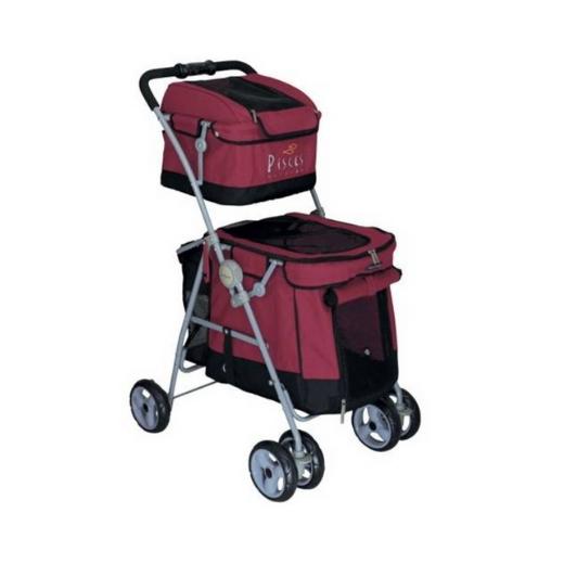 Poussette Chien Duo Rouge 2 étages