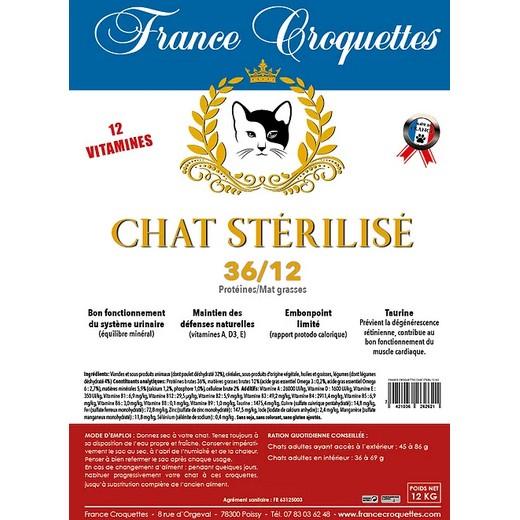 France Croquettes Chat stérilisé 36/12 12KG