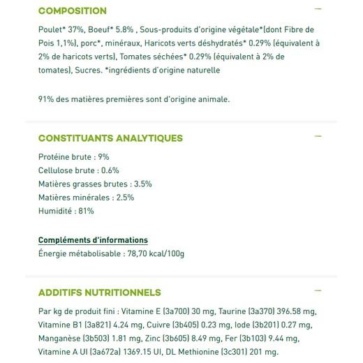 Equilibre et Instinct - Emincés chat, boeuf, haricots et tomates