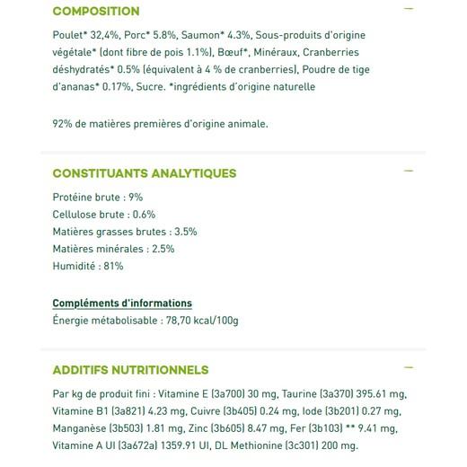 Equilibre et Instinct - Effilés chat, saumon, ananas et cranberries