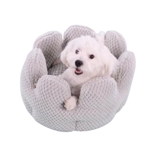 Coussin pour chat et petits chiens en peluche gris