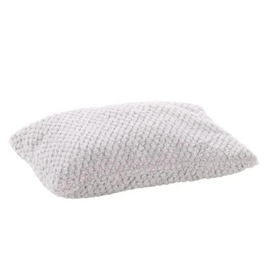 Lit rectangulaire pour chat et petits chiens en peluche gris